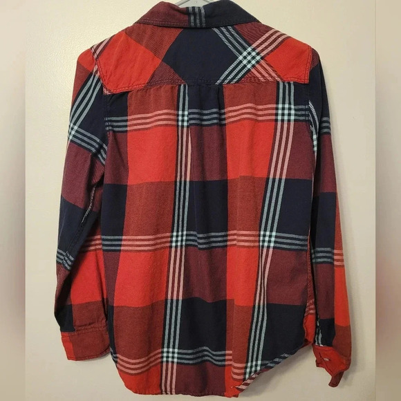**4/$20 TEES**Red and black womens plaid button-down shirt size medium LOT B1 - Picture 4 of 4